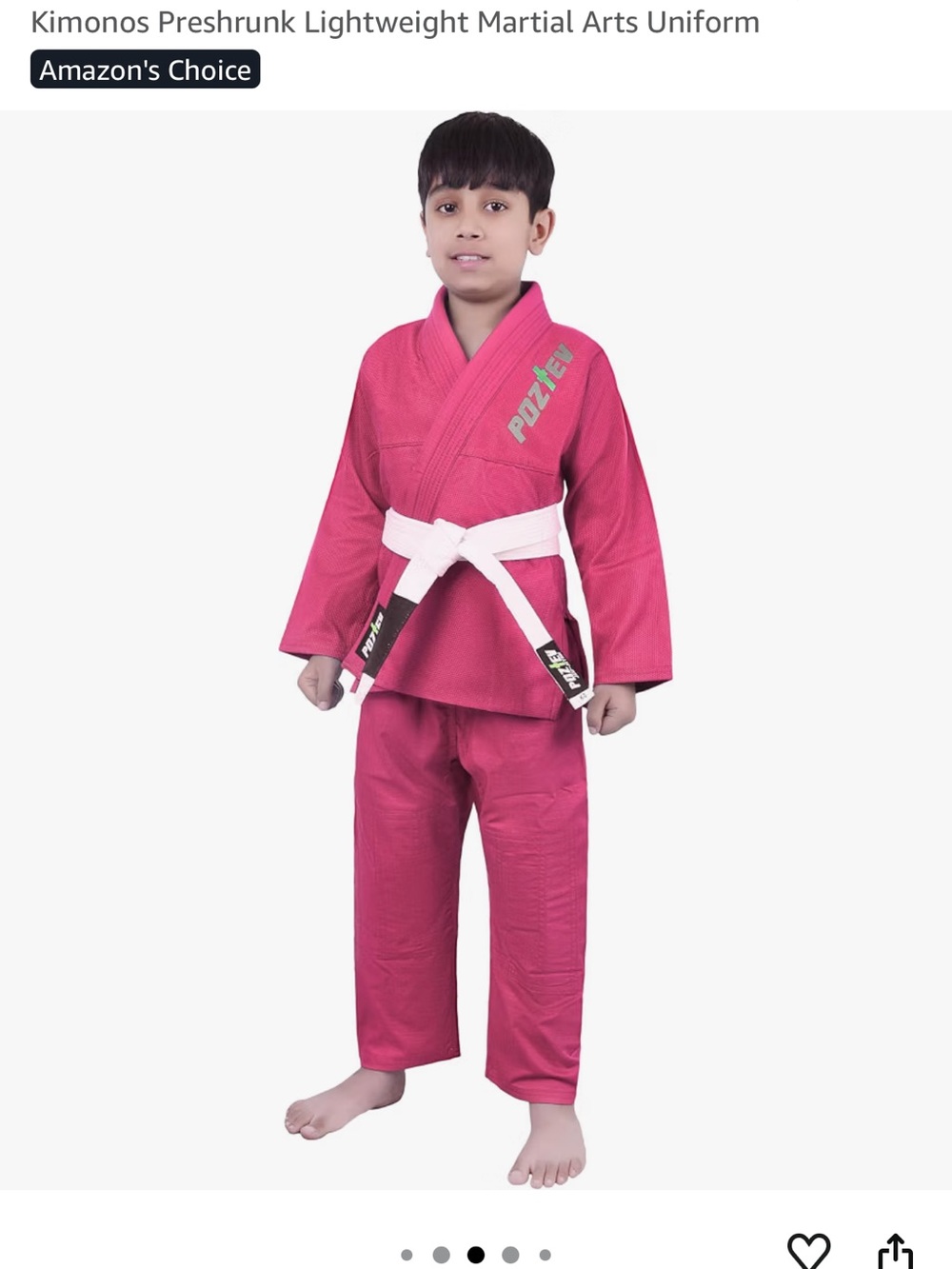 Kids Pink Martial Arts Gi - Lightweight Jiu-Jitsu Uniform